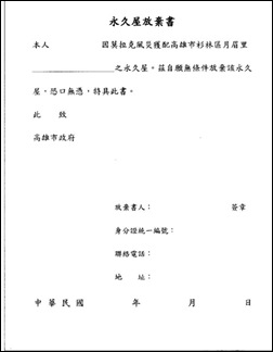 永久屋放棄書